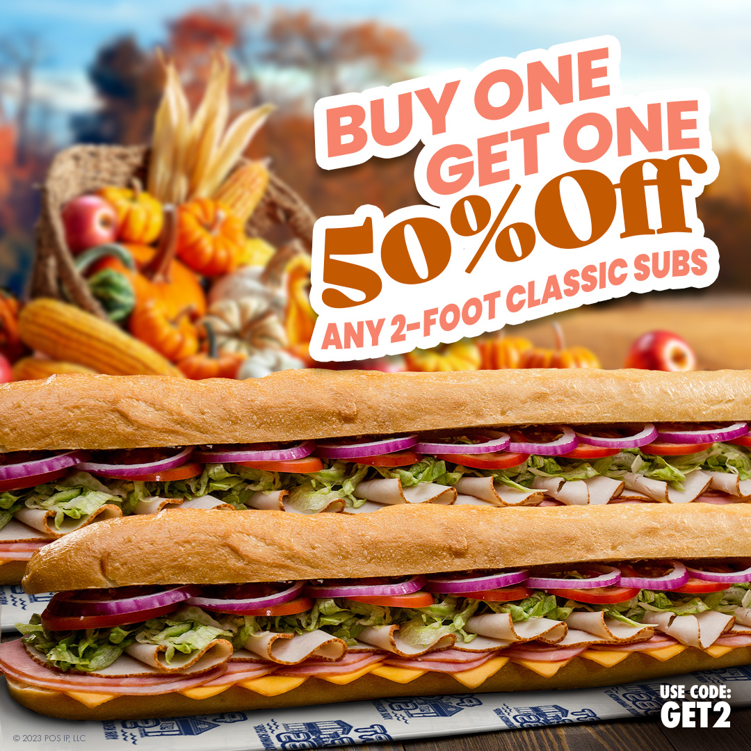 Subway] Subway - 50% off second footlong. Ends Aug 6