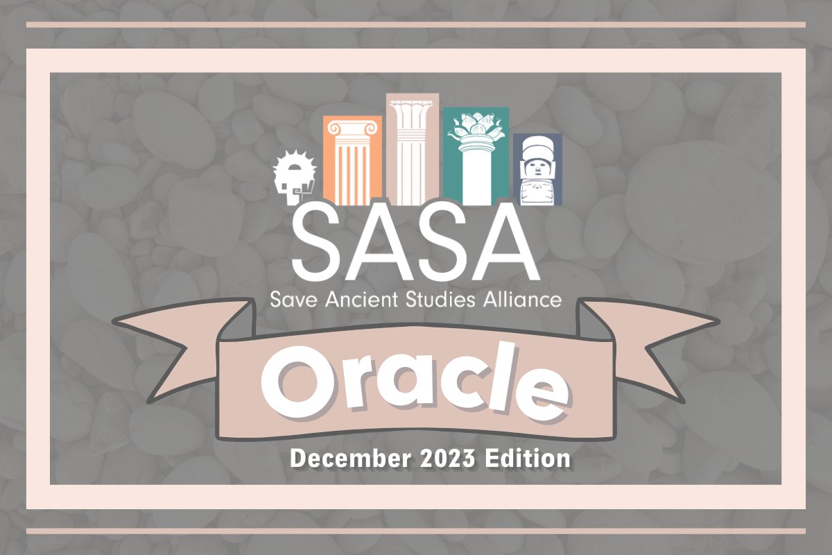 AncientSave's tweet image. 🗞 Become a member of The #SASAOracle! Find events, volunteer opportunities, and how YOU can help us to Save Ancient Studies on this #GivingTuesday! 

➡️mailchi.mp/5cdcda1c5b8d/s…

#SASA #ArchaeogamingLIVE #Newsletter #BookClub #GameStudies #Donate #SupportUs