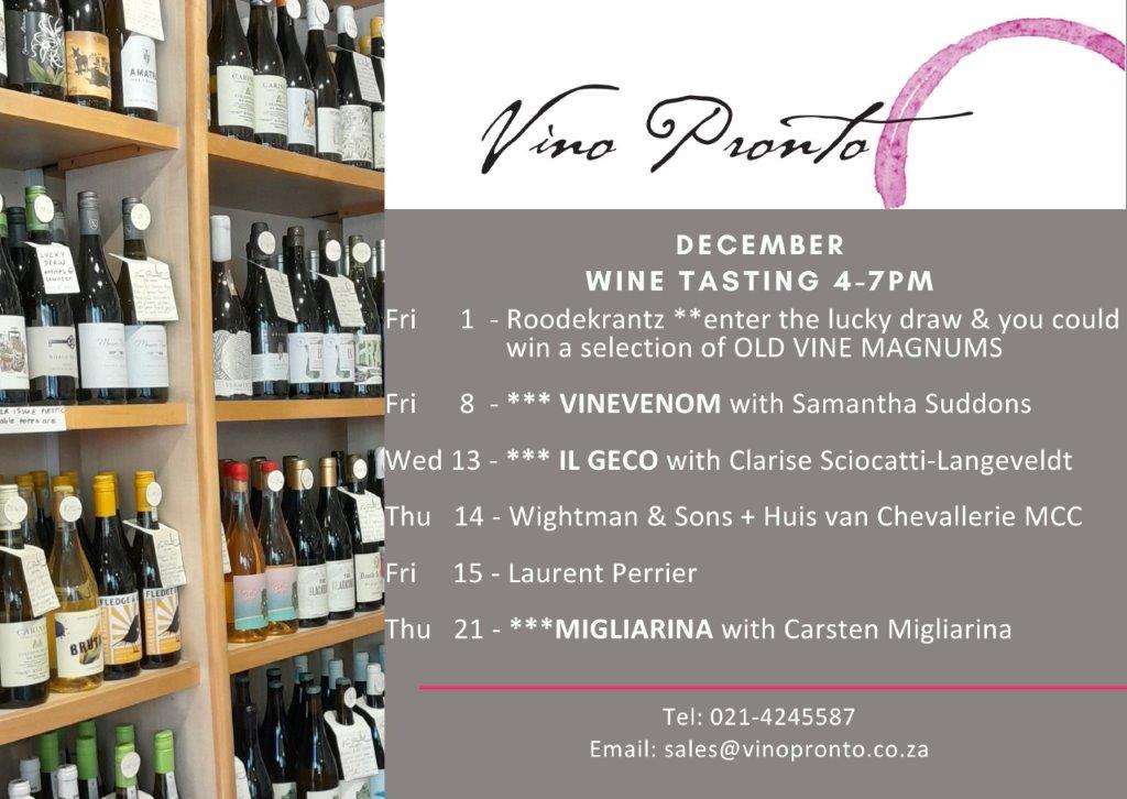 VinoPronto's tweet photo. In-store tasting in December 
#winetasting
#meetthewinemaker https://t.co/QBAvpDuNWA