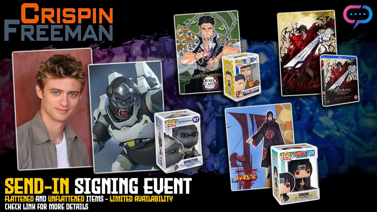 StreamilyLive's tweet image. READY, SET GO!!!! The amazing Crispin Freeman will be signing LIVE on January 27 and 28.   @CrispinFreeman 

 ow.ly/Zg0O50PJemi

#Naruto #Itachi #Kyon #Overwatch #Winston #DemonSlayer