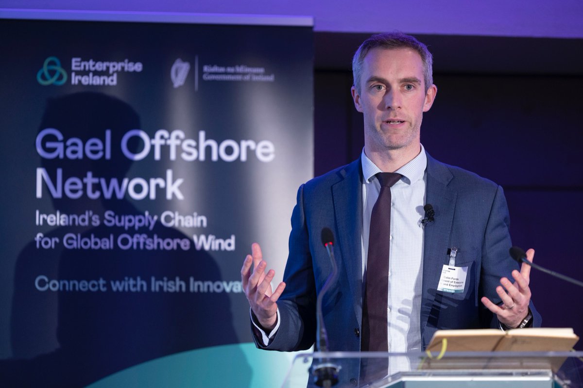 Colm Forde, Principal Officer, Offshore Wind Business Unit at <a href="/DeptEnterprise/">Department of Enterprise, Tourism and Employment</a> provided an update on Ireland’s industrial strategy for offshore wind at Enterprise Ireland’s Offshore Wind Forum.