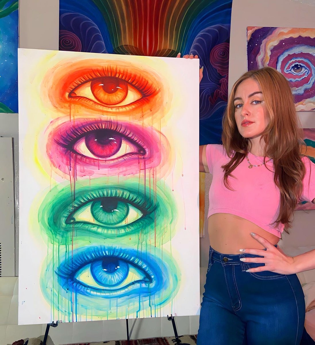 Sometimes I just paint things because I think it will look cool. Not every single piece has to have a profound meaning. Its important to just have fun with it. 

This piece is 24x36, painted with acrylics. This piece is light reactive with black light paint. 

Available to buy