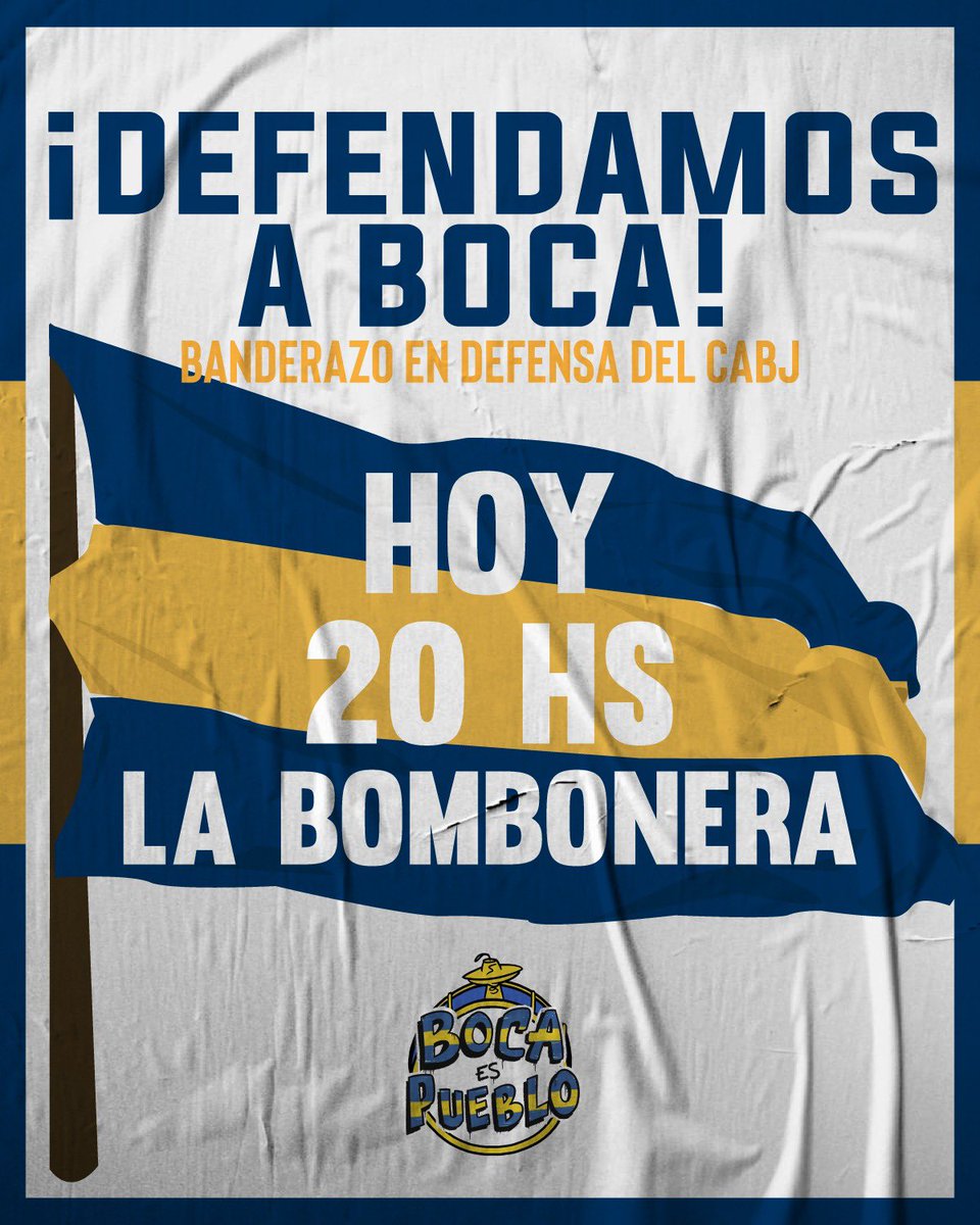 Hoy a las 20.00 hs nos encontramos en la puerta del club para defender a Boca.

NOS VEMOS EN LA CALLE, donde ELLOS nunca están.