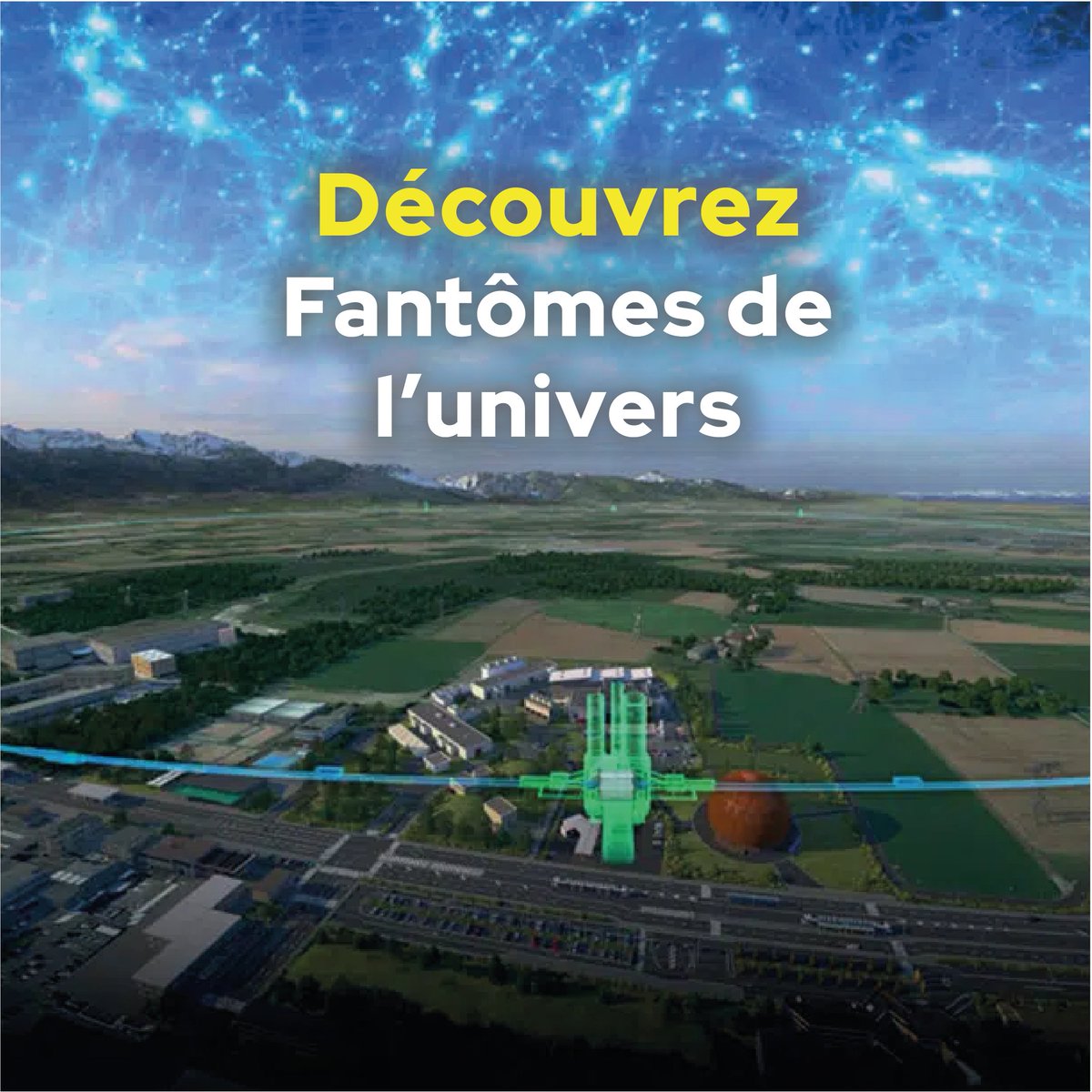 Découvrez 'Fantômes de l'Univers' 🔭 Séance de planétarium de 30 min et observation du ciel de 20 min. Découvrez la matière noire et le LHC du CERN. Réservez sur billetterie-cosmocite.mapado.com/event/178188-f… À partir de 12 ans.'