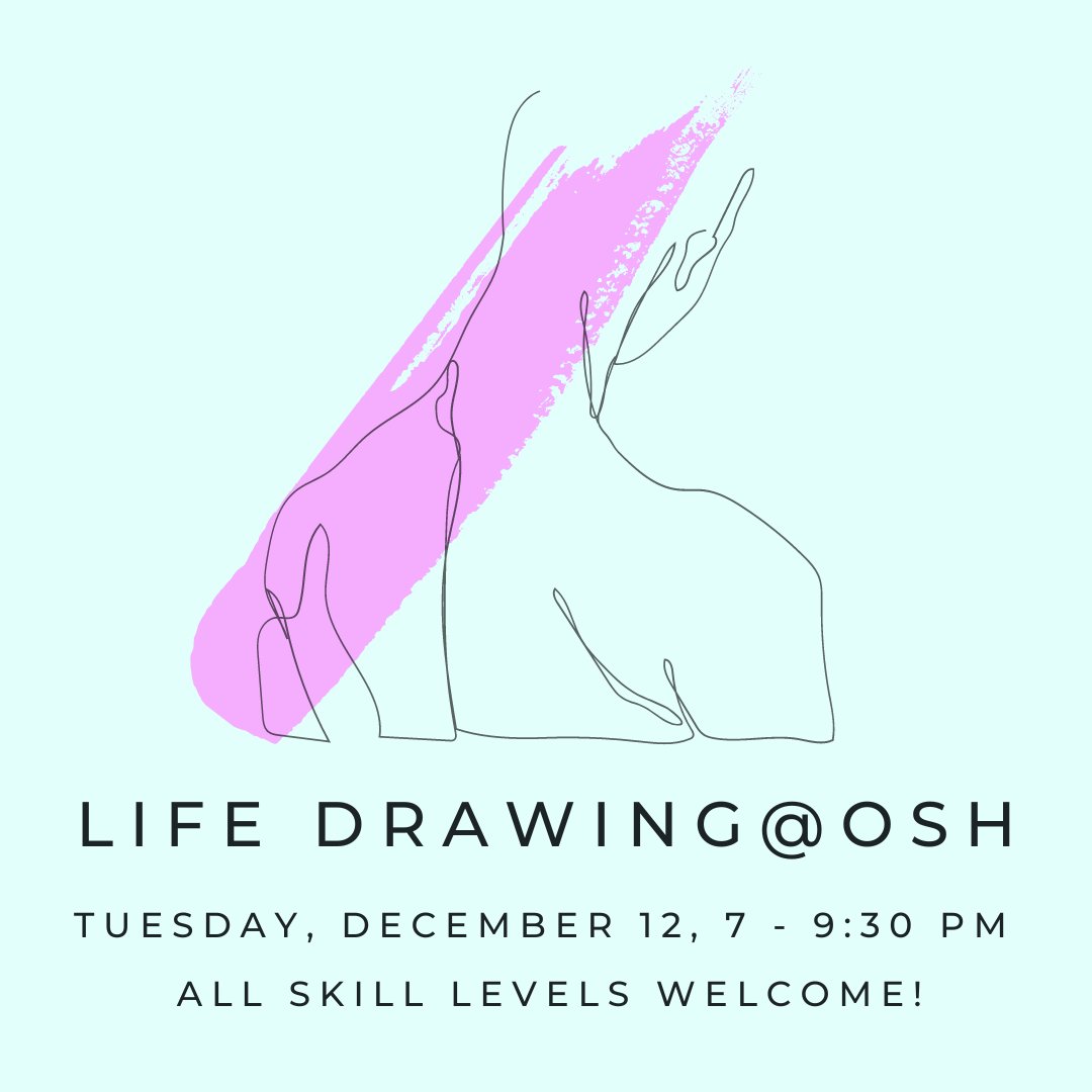 Get your ticket now for Life Drawing on December 12! Join us in the Great Room from 7-9:30 pm for a fun sketching session with a professional model.

Tickets here- eventbrite.com/e/560809394997

#LifeDrawing #FigureDrawing #Art #Drawing #Sketching