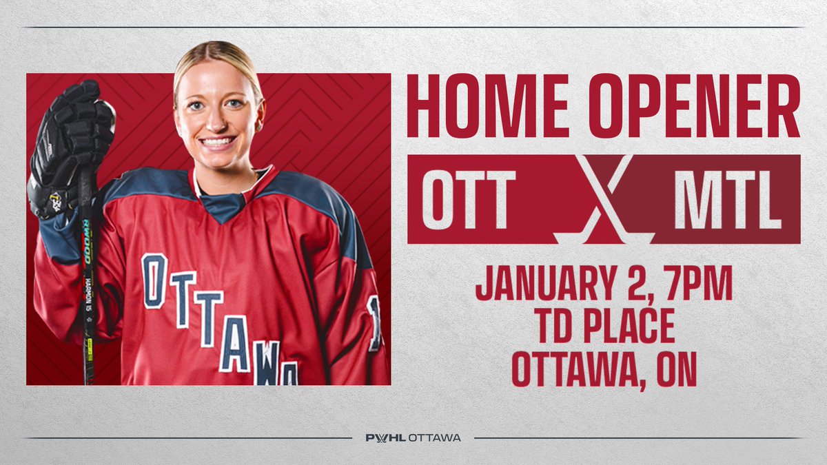 Our quest to have the loudest fans in the league commences January 2nd at TD Place 😎

Sign up for the PWHL e-newsletter to get early access to tickets: 🔗 thepwhl.com/#updates