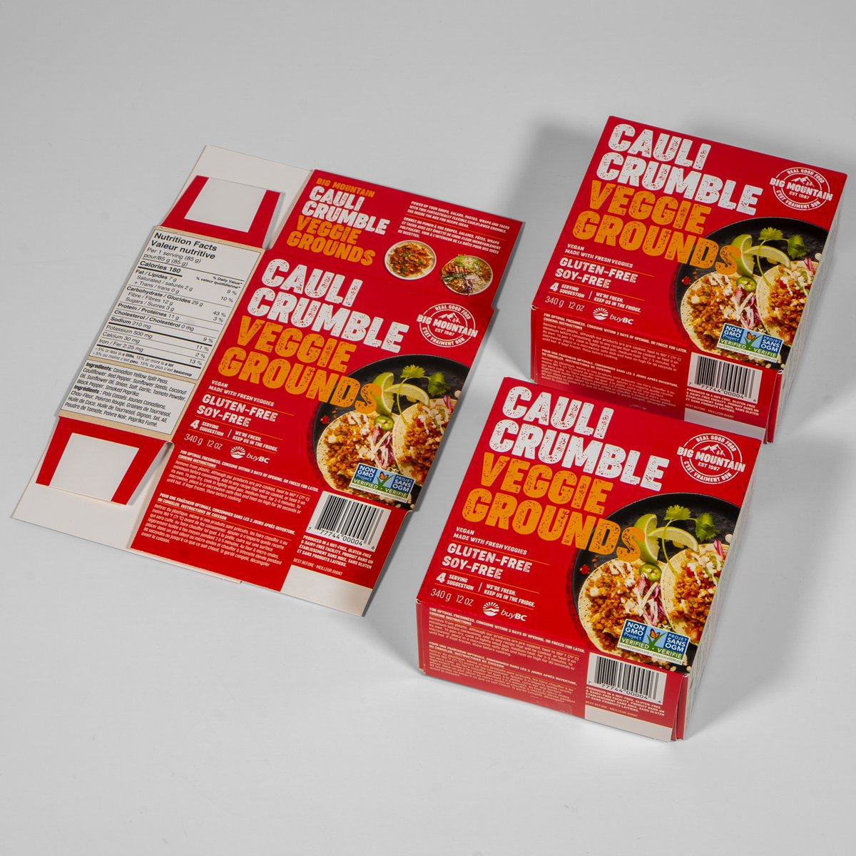 Rayacom's tweet photo. Thrilled about our collab with @BigMountainFoods! 📦✨ Seal End Straight Line design, vibrant CMYK, sturdy 24PT SBS paper, and a classy matte coating. Ready to elevate your brand's food packaging? Let's chat! 🍔🌯 #CommercialPrinting #BigMountainFoods #FoodPackaging https://t.co/boEzXkYCTz