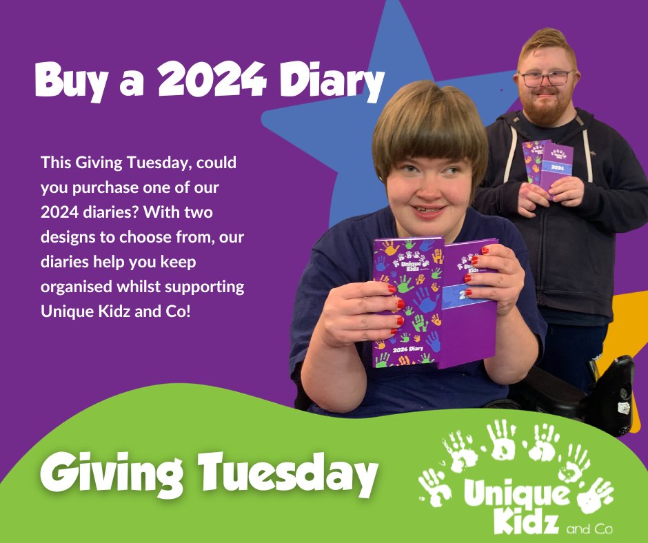 Today is #GivingTuesday , the global day of charitable giving! So here are some ideas how you can help support us!
Stay organised and plan for 2024 by picking up one of our new diaries! Celebrate the start of our 15th year by getting a diary! unique-kidz-and-co.sumupstore.com/category/diari…
Thank you.
