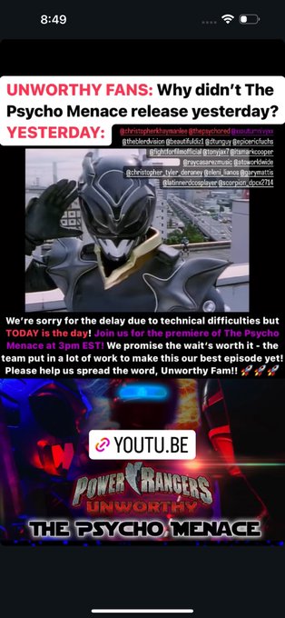 Premiering today! Come hear me as the voice of your Psycho Empress in Power Rangers Psycho Menace along<a href="/tag/suckerforlove"class="tags"><span>#suckerforlove</span></a>