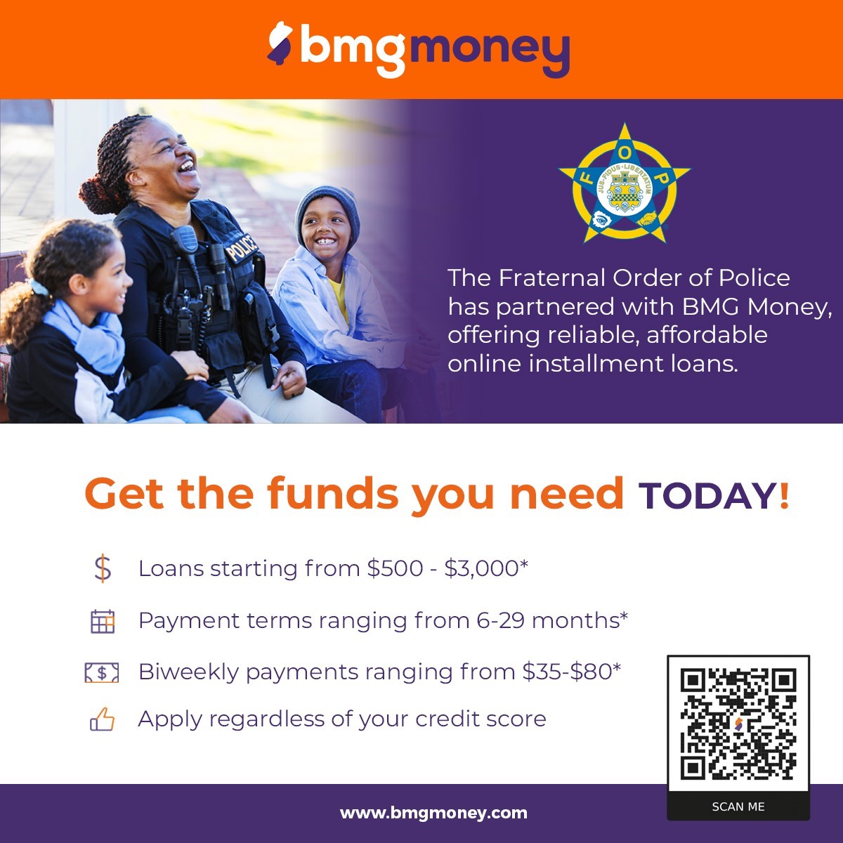 GLFOP's tweet photo. The Fraternal Order of Police has partnered with BMG Money, offering reliable, affordable online installment loans.
#loansatwork #employeeloanbenefit #workplaceloans #installmentloans #allotmentloans https://t.co/djzBERkRsg