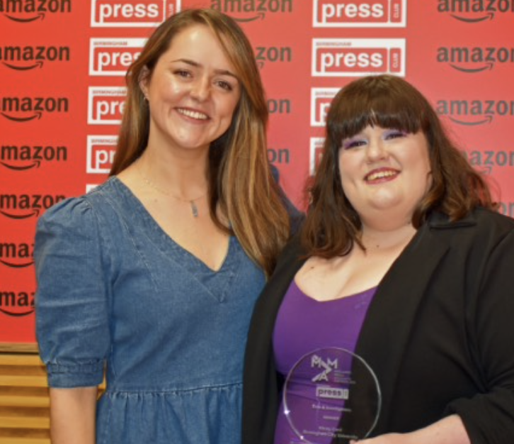 🏆🏆 BA Journalism and PGCert Data Journalism graduate @KirstyLCard scooped 2 awards at the Midlands Media Students' Awards — she won Digital Journalist and Data & Investigations, and was Highly Commended in Features holdthefrontpage.co.uk/2023/news/priz… #bcujournos