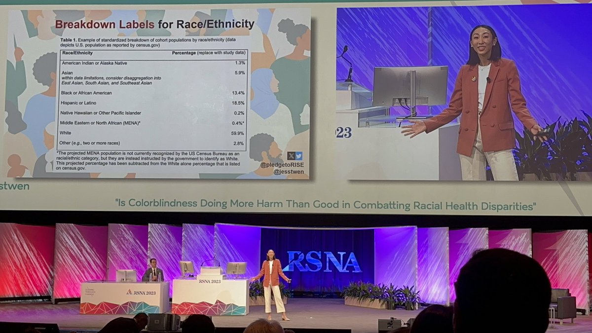 Amazing Fast 5 session! So impressed and proud of @JessTWen and her amazing Arie Crown Theater debut at #RSNA23 with her important message re: harms of color blindness medical research @StanfordRadPD @StanfordRadRes @StanfordRad @StanfordBodyRad