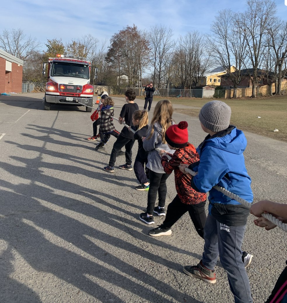 WE ARE A TEAM! Together everyone achieves more!! We worked together to pull this fire truck!!