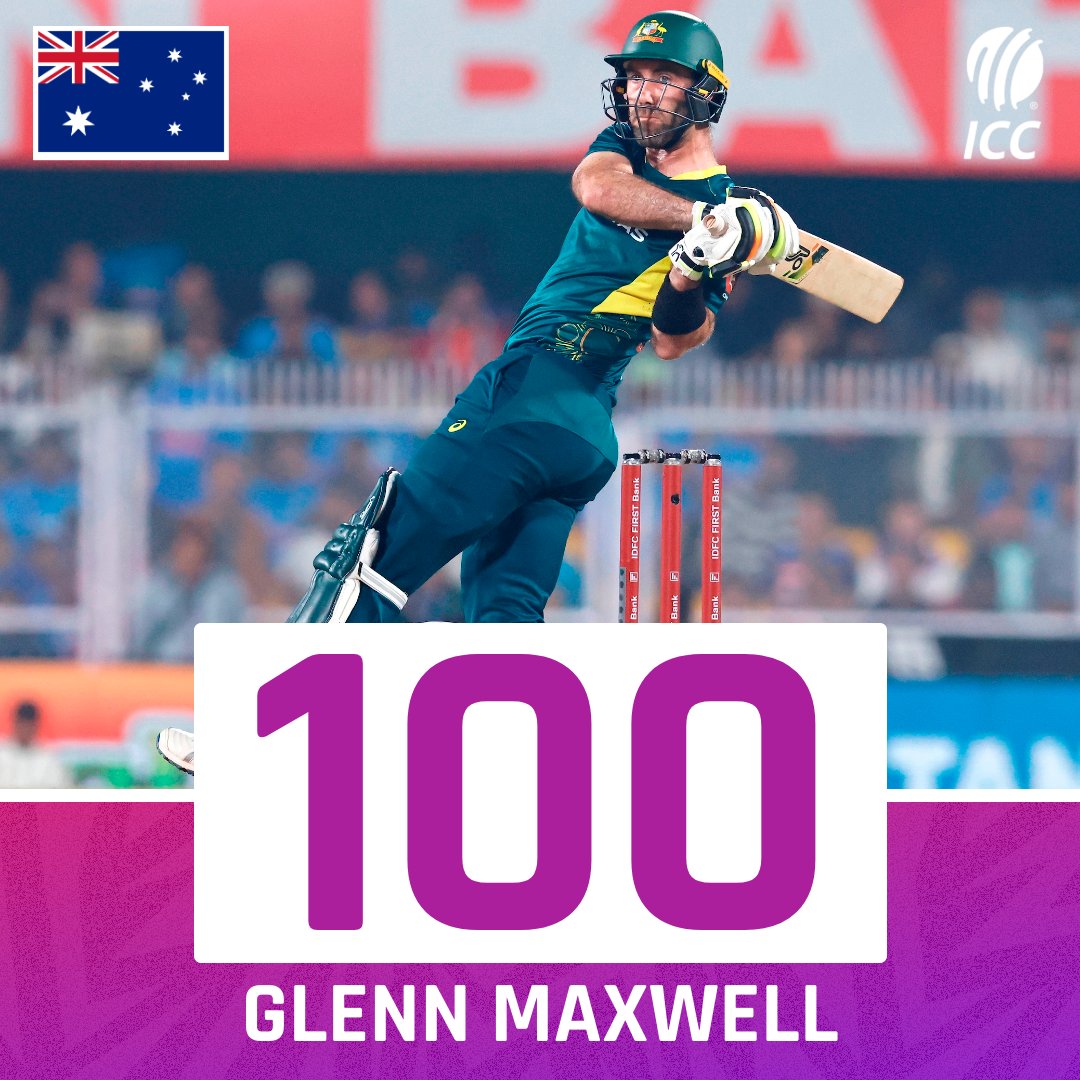 ICC's tweet photo. Glenn Maxwell equals record for fastest ton by Australian in men's T20Is 🔥

#INDvAUS | 📝: https://t.co/YiETbPxJ32 https://t.co/1yjVy2lkMH