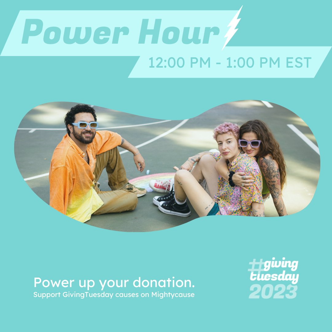 12 PM EST Power Hour for small organizations is LIVE NOW! The nonprofit that receives the most dollars raised on Mightycause between 12 PM - 1 PM EST will win $500! givingtuesday.mightycause.com #givingtuesday #mightycause