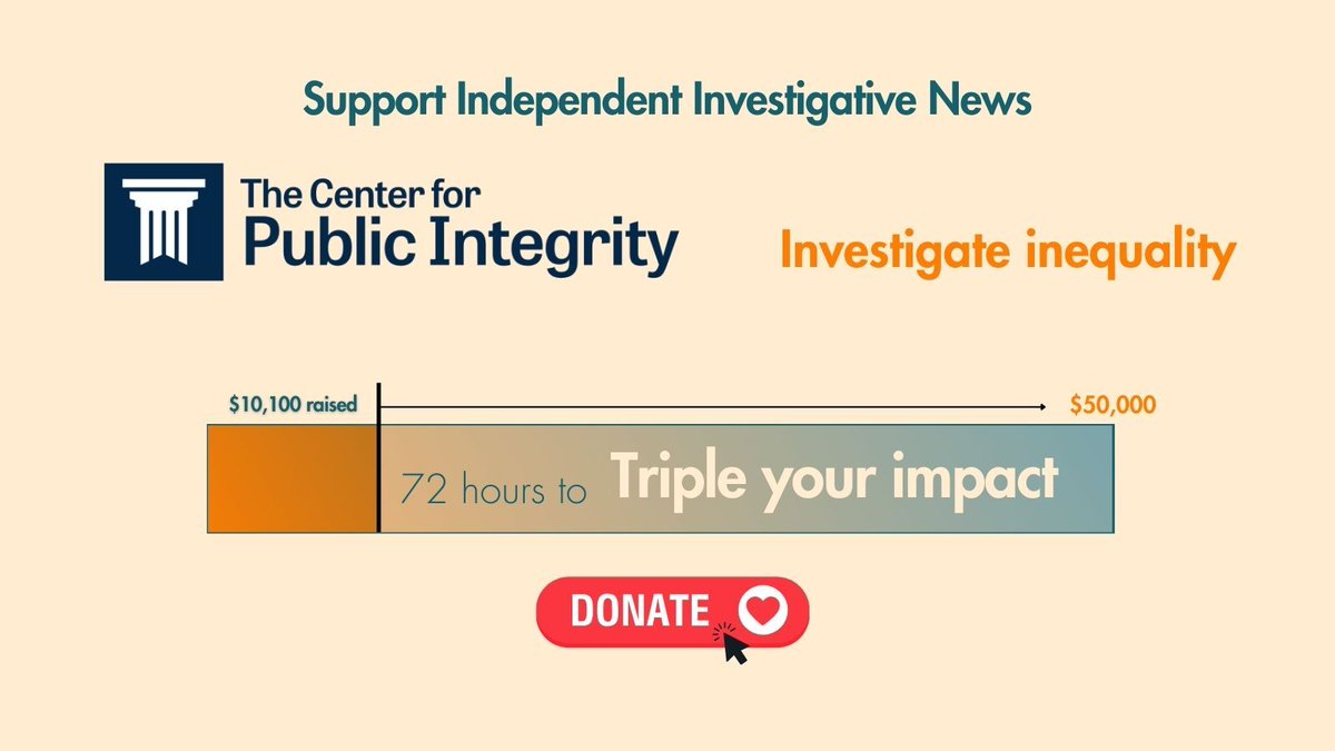 On this #GivingTuesday/#GivingNewsDay, every $1 you give @publicintegrity gets matched by $2. So it's a great time to support our investigative journalism about inequality. Sharing some of our 2023 stories below, but first -- here's where to help out: cpi.fundjournalism.org/2023eoy/?campa…