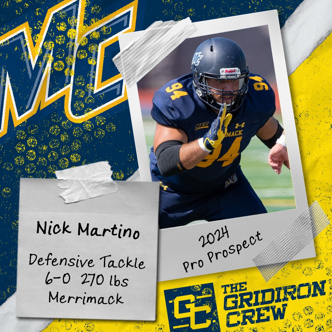 Gridiron_Crew's tweet photo. ⚠️ Attention Pro Scouts, Coaches, and GMs ⚠️

You need to look at 2024 Pro Prospect, Nick Martino @NickMartino94, a DL from @Merrimack_FB

👀 See our Interview: https://t.co/S0VcSaStjA

#2024ProProspect #DraftTwitter #NFLDraft #NFL #CFLDraft #CFL #ProFootball 🏈 https://t.co/4UJVy8qLdx