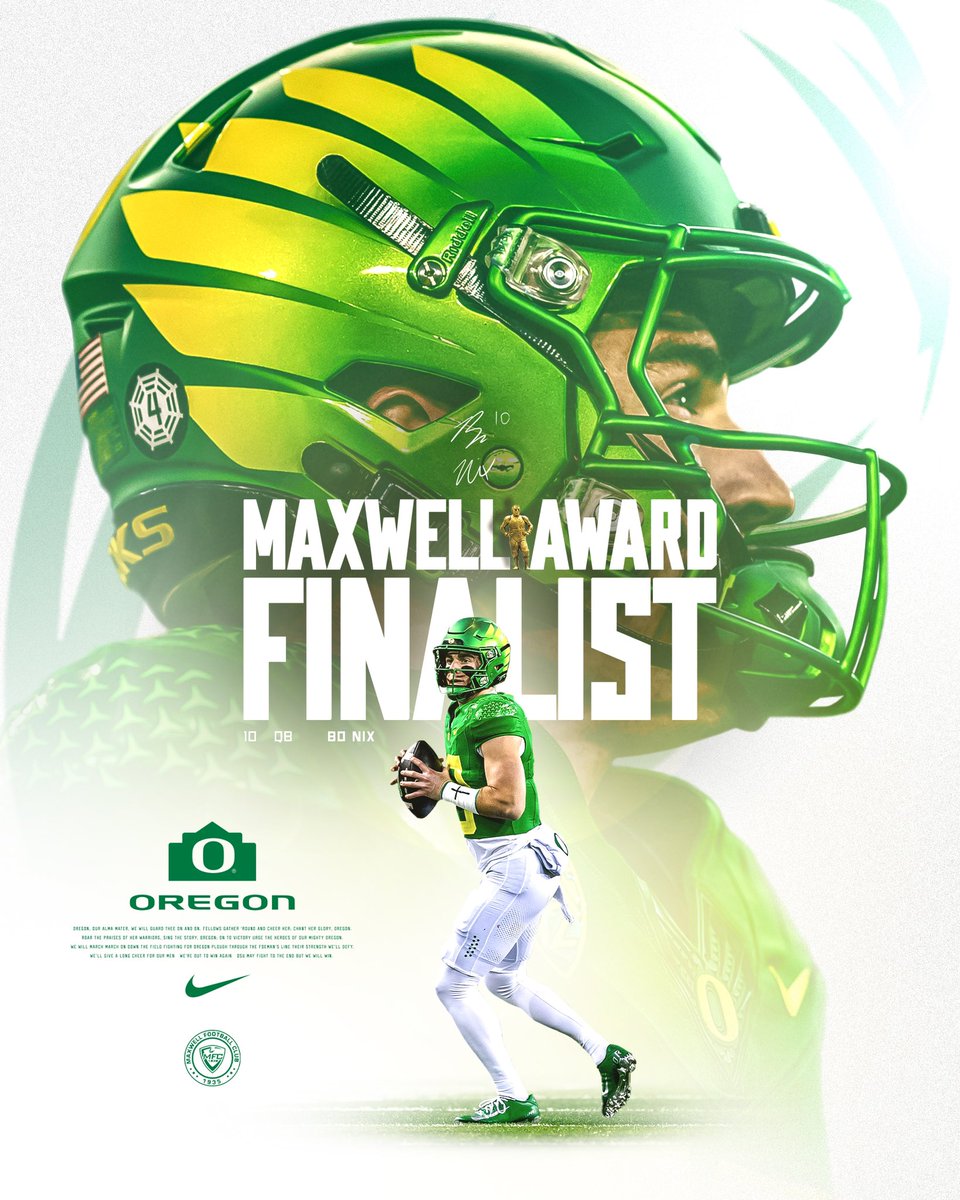 Another one 🦆

Bo Nix is a finalist for the Maxwell Award, presented to the most outstanding player in college football 👊

#GoDucks x @MaxwellFootball