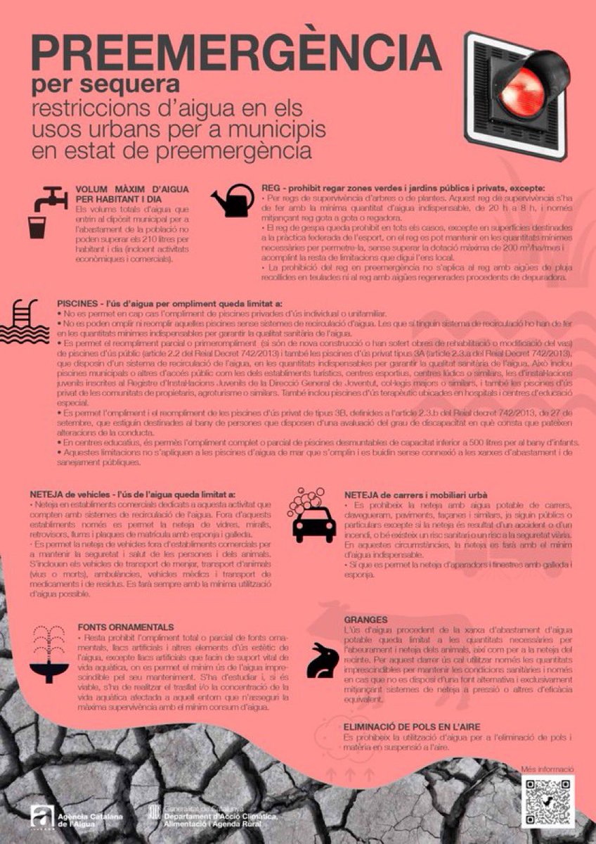 Noves restriccions per sequera