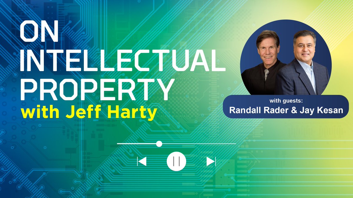 Judge Randall R. Rader and patent specialist Jay Kesan join Jeff Harty on the latest episode of On Intellectual Property, recorded live at the Iowa Intellectual Property Law Association conference.  Listen here: tinyurl.com/mrydhybu #iplaw #intellectualpropertylaw