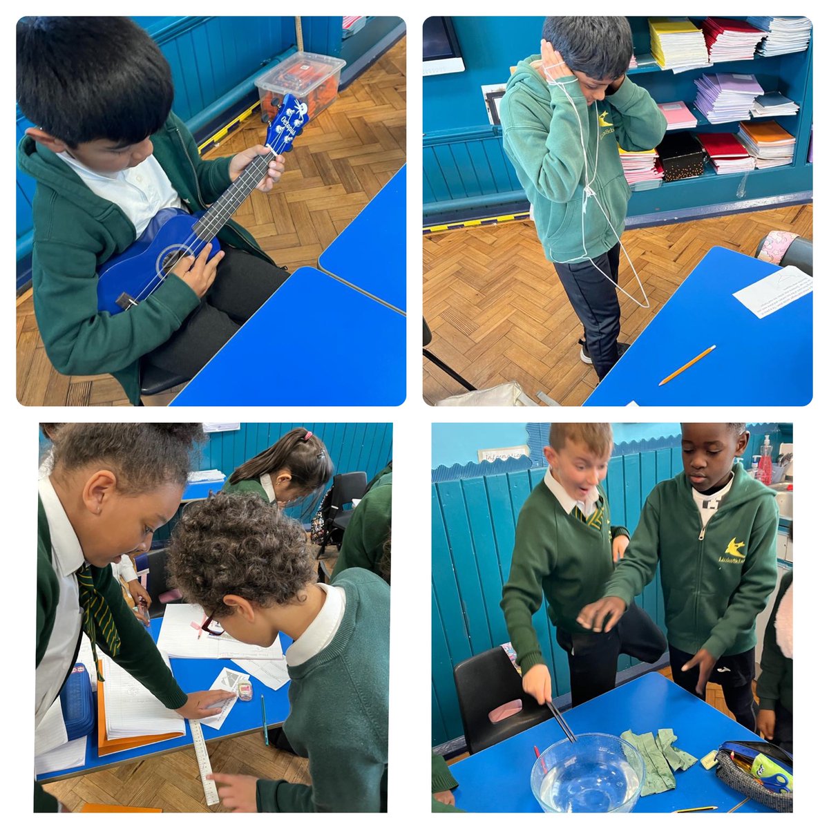 Ok it’s official………… Links Primary loves Science !!  Check out Year 4 investigating sound vibrations and how sound travels! 🔊