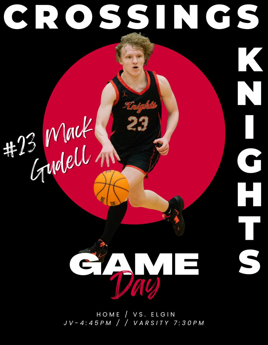 It’s GAMEDAY! Let’s Roll Knights 🆚 Elgin Owls 📍Crossings Christian School 📆 Tuesday, November 29 🕕 JV 4:45pm / Varsity 7:30pm 💻 crossingsschool.tv #itsourtime #Ecclesiastes3