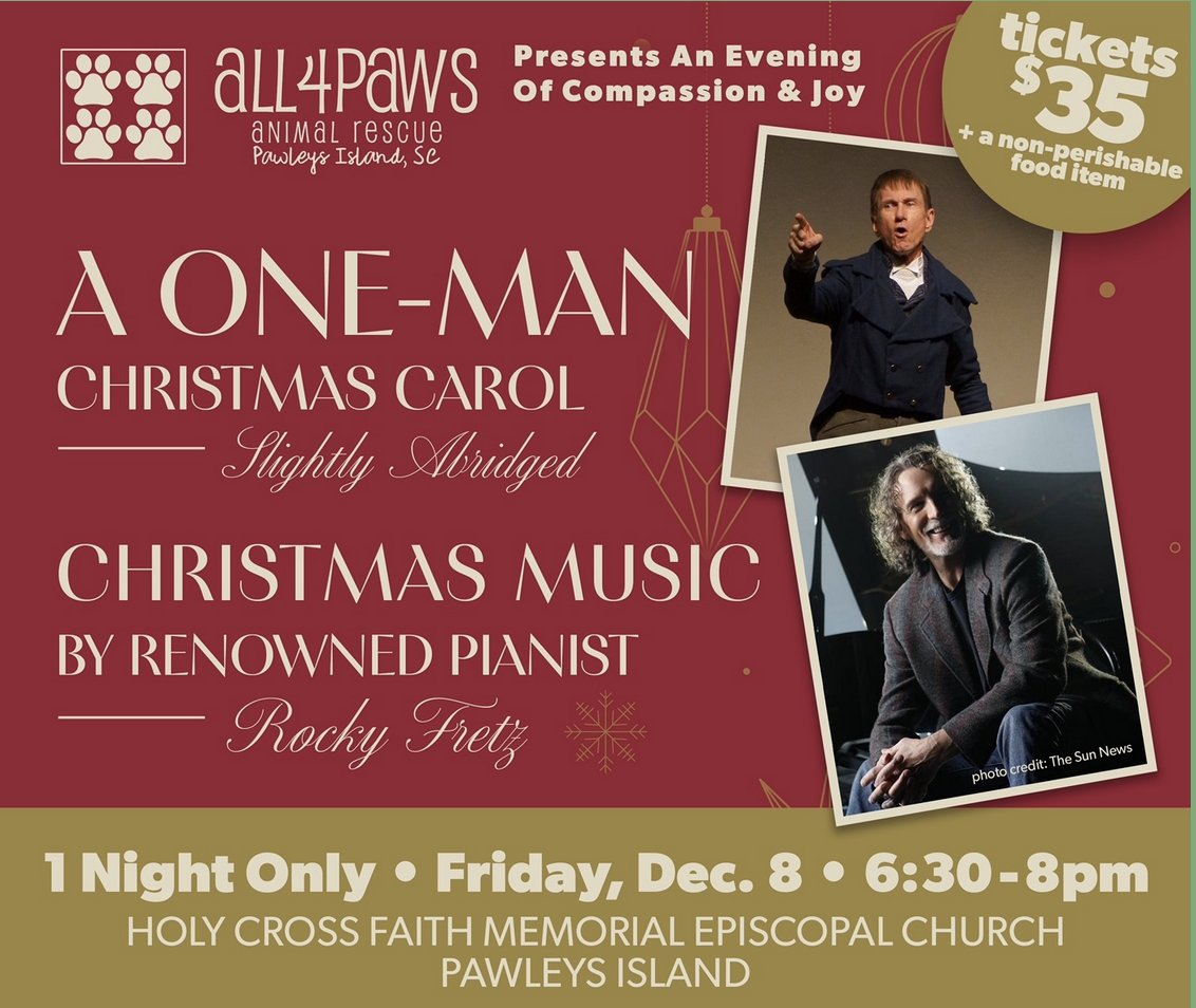 South Carolina's Hammock Coast (@hammockcoastsc) on Twitter photo Great event coming up on the Hammock Coast -- to benefit a really great group: <a href="/all4pawssc/">All4Paws Animal Rescue</a>! Who wants to get in the holiday spirit? (Or should we say the three spirits of A Christmas Carol?) Great event coming up on the Hammock Coast -- to benefit a really great group: <a href="/all4pawssc/">All4Paws Animal Rescue</a>! Who wants to get in the holiday spirit? (Or should we say the three spirits of A Christmas Carol?)
