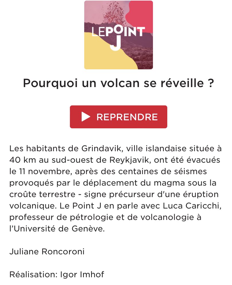 A chat about the crisis in #Iceland (in french) on the #podcast PointJ of @RadioTeleSuisse: rts.ch/audio-podcast/… @unige_en @sciences_UNIGE @MAGEvolcano merci @JulieRoncoroni!