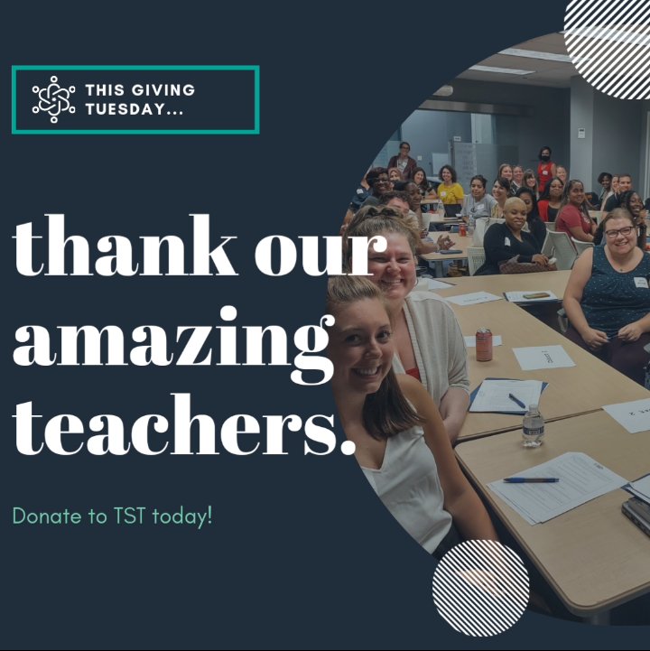 Happy #GivingTuesday, Friends! 

Your contribution will support TST's investment into excellent educators, as we continue to energize and empower them in this work! 

Click the link below to donate today, and thank you all in advance for your generosity! 

donorbox.org/donate-tst-6