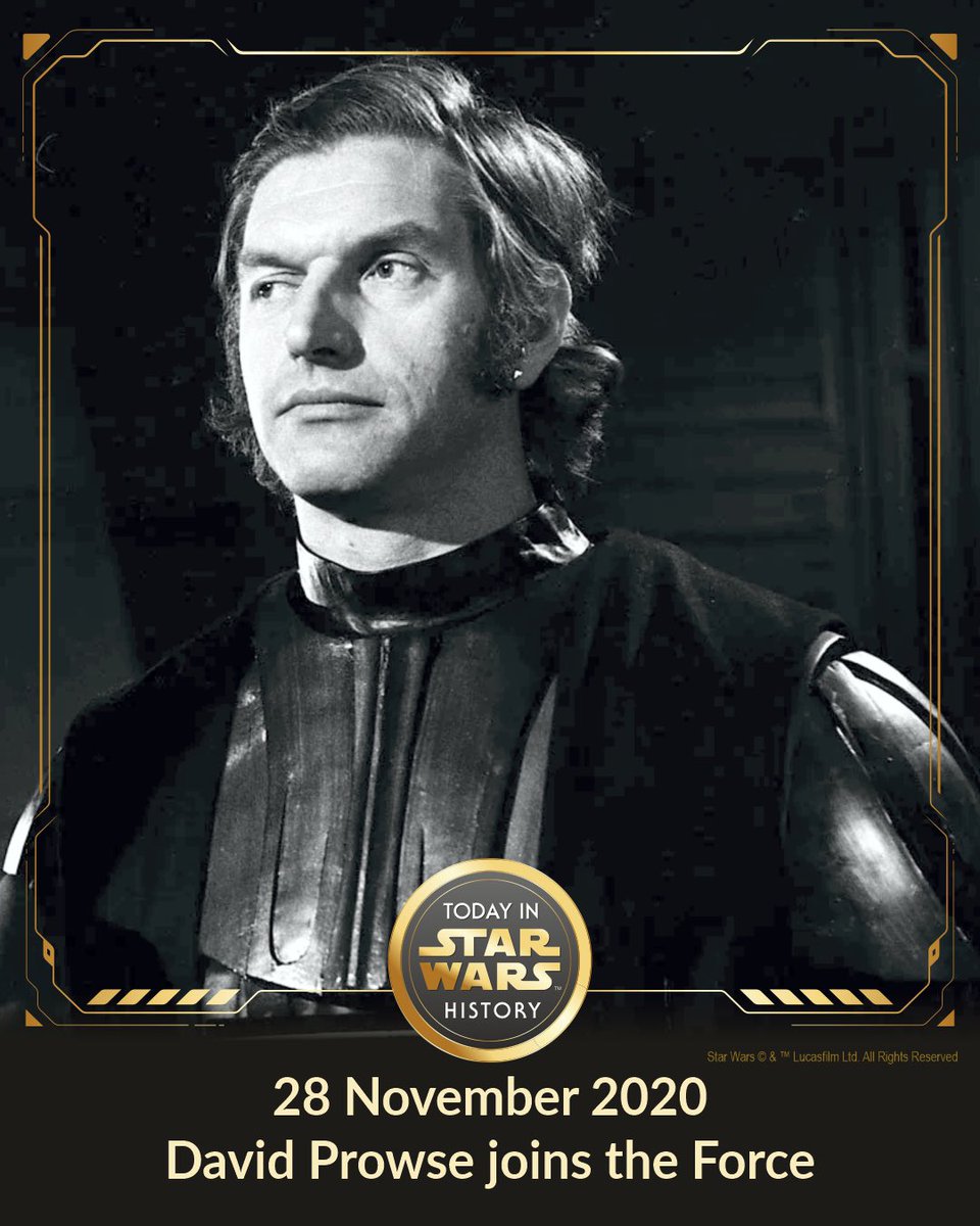 28 November 2020 #TodayinStarWarsHistory “The Force will be with you. Always.” #DarthVader #DavidProwse