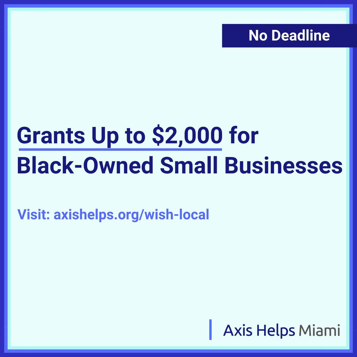 📣 #BusinessGrantAlert: #WishLocal is providing grants between $500 - $2,000 to help Black entrepreneurs rebuild their businesses. Don't miss out, applications for this program are accepted on a rolling basis. 

💻 Visit axishelps.org/wish-local to learn more.