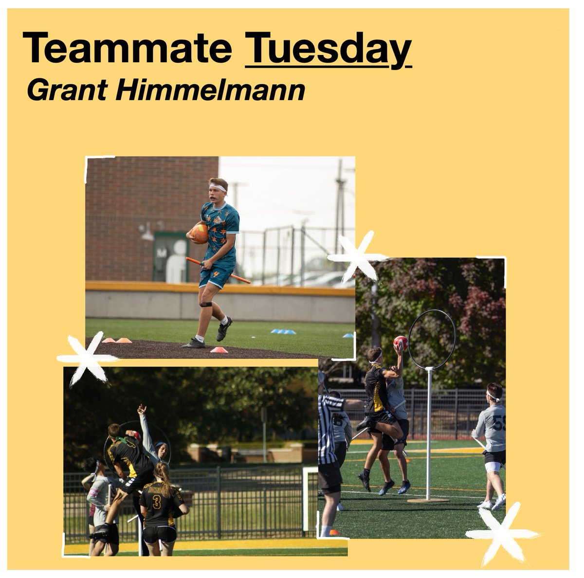 Our next player highlight is Grant Himmelmann!

Number: 4

Position: chaser/keeper

Years on team: 3

Major: statistics

Favorite thing about Quadball: scoring

Game I would beat everyone reading this at: Mario Kart Wii