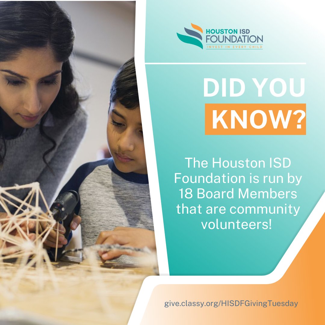 Houston ISD (@houstonisd) on Twitter photo Together, we can build a stronger foundation for education in Houston! Let's make this Giving Tuesday one to remember. 💙 #HISDGives #GivingTuesday
Become a Foundation Ambassador! fs26.formsite.com/5H3WT1/57x6us8…
Thank you for being a part of the change! 🌟✨
<a href="/HISDFoundation/">Houston ISD Foundation</a> Together, we can build a stronger foundation for education in Houston! Let's make this Giving Tuesday one to remember. 💙 #HISDGives #GivingTuesday
Become a Foundation Ambassador! fs26.formsite.com/5H3WT1/57x6us8…
Thank you for being a part of the change! 🌟✨
<a href="/HISDFoundation/">Houston ISD Foundation</a>