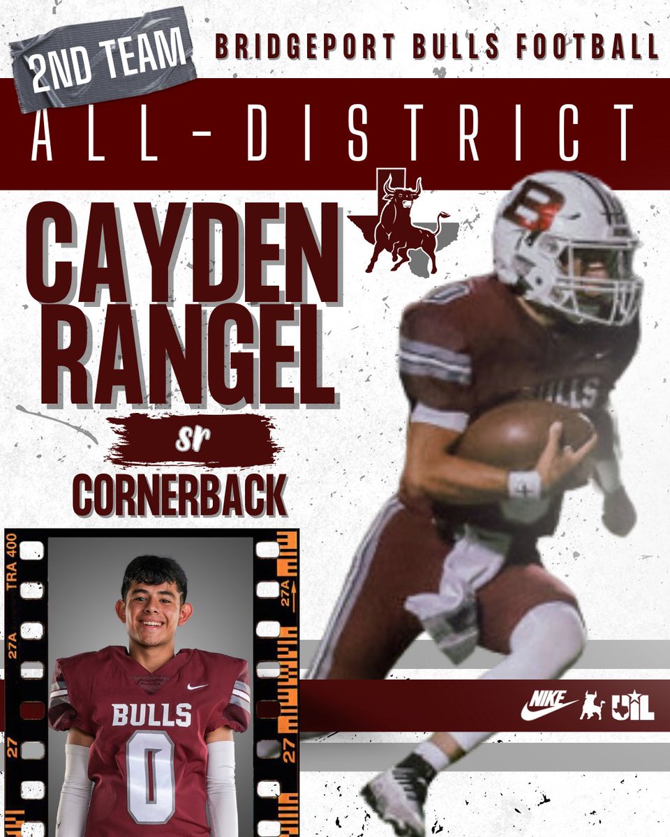 FB_Bulls's tweet photo. Congratulations to our All-District Football Bulls! These players were recognized by the opposing coaches for doing a great job in district play.
2nd Team
Augustus Arnold - Inside Linebacker
Cayden Rangel - Cornerback
#btb #buhd https://t.co/N8W8nJmwpT