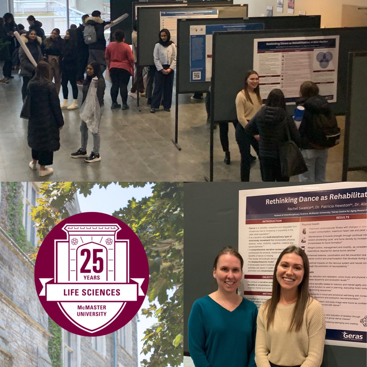 GERAScentre's tweet photo. Congratulations to Geras @MacLifeSci 4A03 Independent Study student Rachel Swance on her fabulous poster presentation today on dance as rehabilitation at @McMasterU! 💃🌟 https://t.co/d9froC3QcX