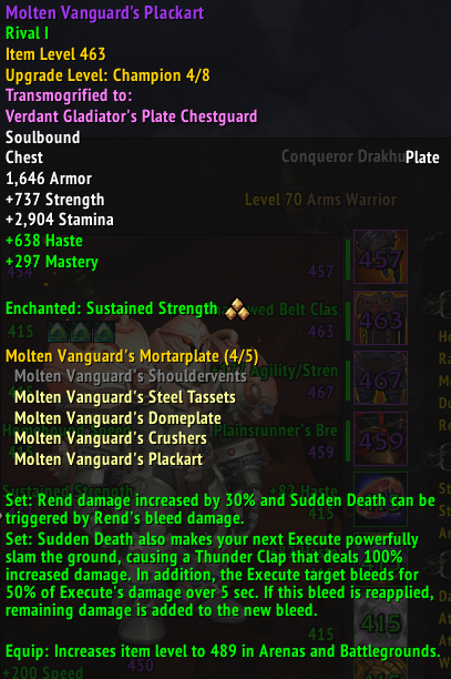 4 Set for PvP Acquired on Warrior. Time to test out the Execute Thunderclap machine gun.