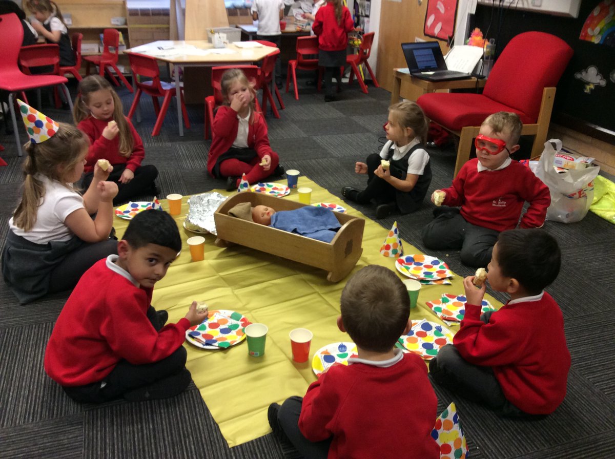 StPhilipsRA's tweet photo. In RE we are learning about the true meaning of Christmas. We discussed how we would be upset if others forgot our birthday, so it is important that we remember Jesus on his birthday. We decided to have an early birthday party for Jesus! #teamstphilips @StPhilipCEAP https://t.co/ggEP7MvMgG