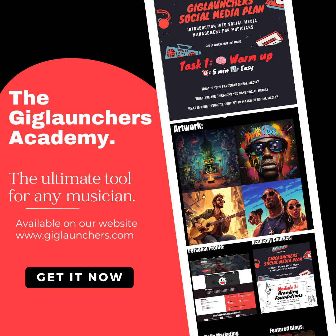 🌟 Explore GigLaunchers Academy! 🚀 Elevate your music journey with expert courses and exclusive perks. 🎶 Unlock your full potential – join the revolution! 🌠 #GigLaunchersAcademy #MusicMastery