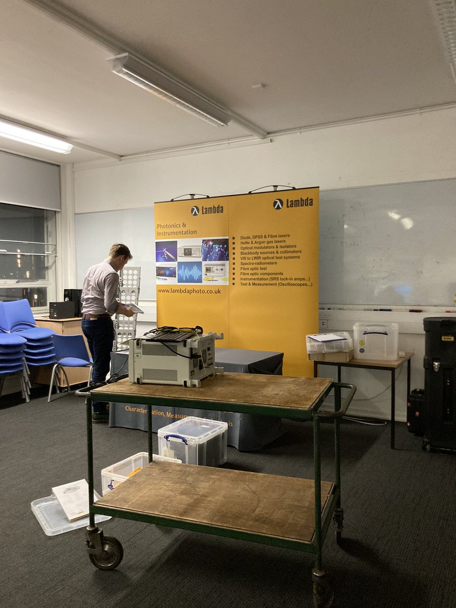 NManuilovich's tweet photo. Getting ready for tomorrowโs #FreQomb Workshop at @AiPTEvents @AiPTEvents
@LambdaPhoto is setting up! https://t.co/xmCKgnuGAE