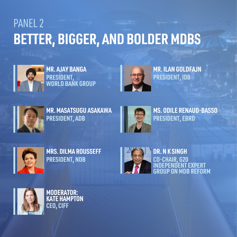 COP28_UAE's tweet photo. This flagship COP28 Presidency event will bring together heads of key international financial institutions particularly MDBs, IMF & multilateral climate funds to showcase concrete progress on the agenda of IFI reform.
*Everyone with blue zone accreditation is welcome to attend.