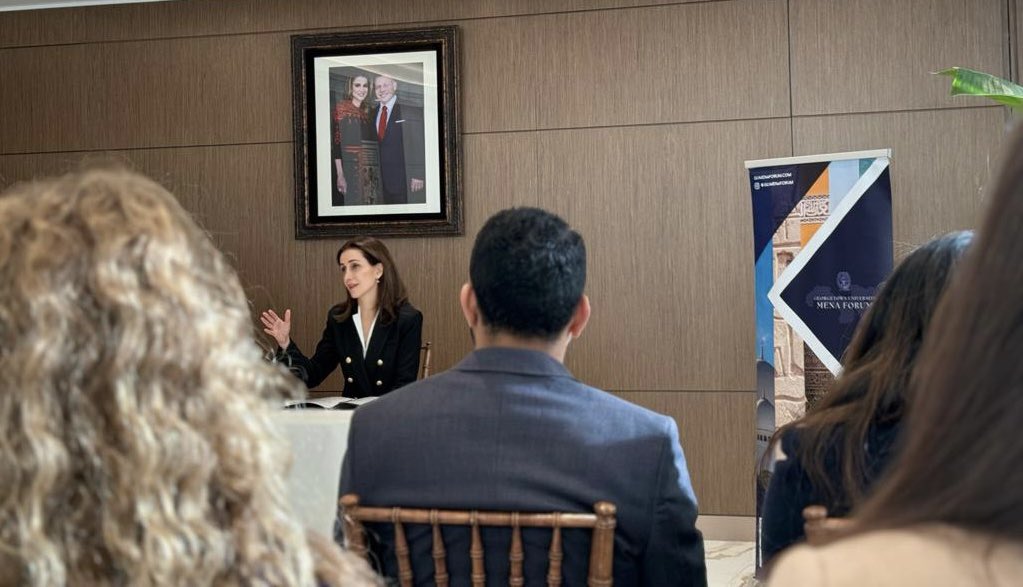 AmbKawar's tweet photo. Had the pleasure  of speaking with graduate students from Georgetown’s @GUMENAForum today on recent developments in the region, sustainable development and diplomacy. Fostering constructive dialogue on the most pressing issues of our time is more important than ever. It’s inspiring to see the next generation of leaders so engaged in these critical topics. Thank you for the insightful discussion!