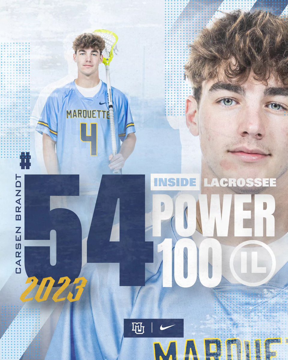 Attackman Carsen Brandt from Edina, Minnesota is on the <a href="/Inside_Lacrosse/">Inside Lacrosse</a> Freshman Power 100. We're looking forward to seeing Carsen work with a talented and experienced offensive unit this spring! #WeAreMarquette