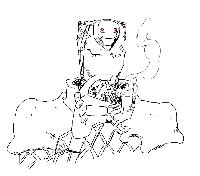 ko-fi request: "king crimson from jojos bizarre adventure smoking a blunt" 