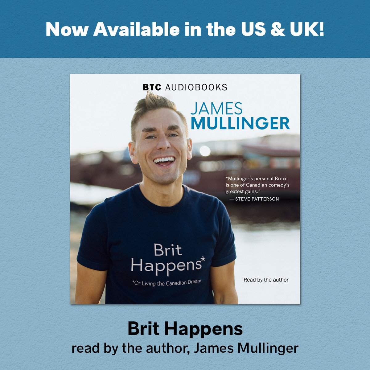 jamesmullinger's tweet photo. Now available in England and America! The audiobook of Brit Happens – Living The Canadian Dream! Click here for your respective countries and enjoy!

United Kingdom:
https://t.co/vsadLKu8AS

United States:
https://t.co/7bQ5Rmy7q5 
@goose_lane @audible_com @audibleuk #BritHappens https://t.co/zEGJg9zRQF