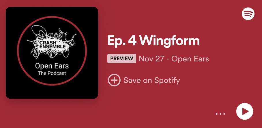 CRASH ENSEMBLE (@crashensemble) on Twitter photo 👂NEW EPISODE: Open Ears Podcast - Ep.4 Wingform
Crash Ensemble guitarist <a href="/barryohalpin/">Barry O'Halpin</a> sits down with his neighbour David Ball, and listens to Crash’s recording of Barry’s piece Wingform
Tune in here: linktr.ee/crashensemble?… 👂NEW EPISODE: Open Ears Podcast - Ep.4 Wingform
Crash Ensemble guitarist <a href="/barryohalpin/">Barry O'Halpin</a> sits down with his neighbour David Ball, and listens to Crash’s recording of Barry’s piece Wingform
Tune in here: linktr.ee/crashensemble?…