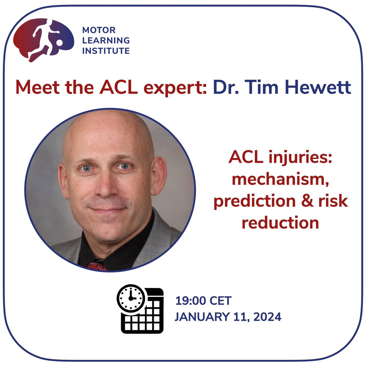 Motor Learning Institute (@motor_learning) on Twitter photo Sign up for a webinar with world renowned ACL expert
<a href="/Hewett1Tim/">Tim Hewett</a>
Dr. Hewett will present
⚠️ ACL injury mechanisms
💯 Injury prediction
✅ Risk reduction
Sign up here 👇👇
motorlearninginstitute.com/portal/webinar… Sign up for a webinar with world renowned ACL expert
<a href="/Hewett1Tim/">Tim Hewett</a>
Dr. Hewett will present
⚠️ ACL injury mechanisms
💯 Injury prediction
✅ Risk reduction
Sign up here 👇👇
motorlearninginstitute.com/portal/webinar…