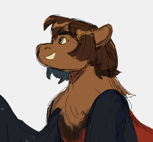 「hmm updating my fursona now that i cut m」|ana @ commissions openのイラスト