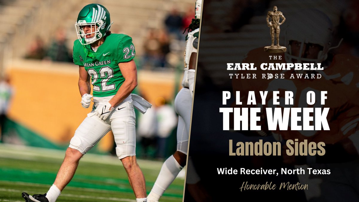Week 13 Honorable Mention: <a href="/MeanGreenFB/">UNT Football</a> WR Landon Sides (Denton Guyer HS, TX) #GMG