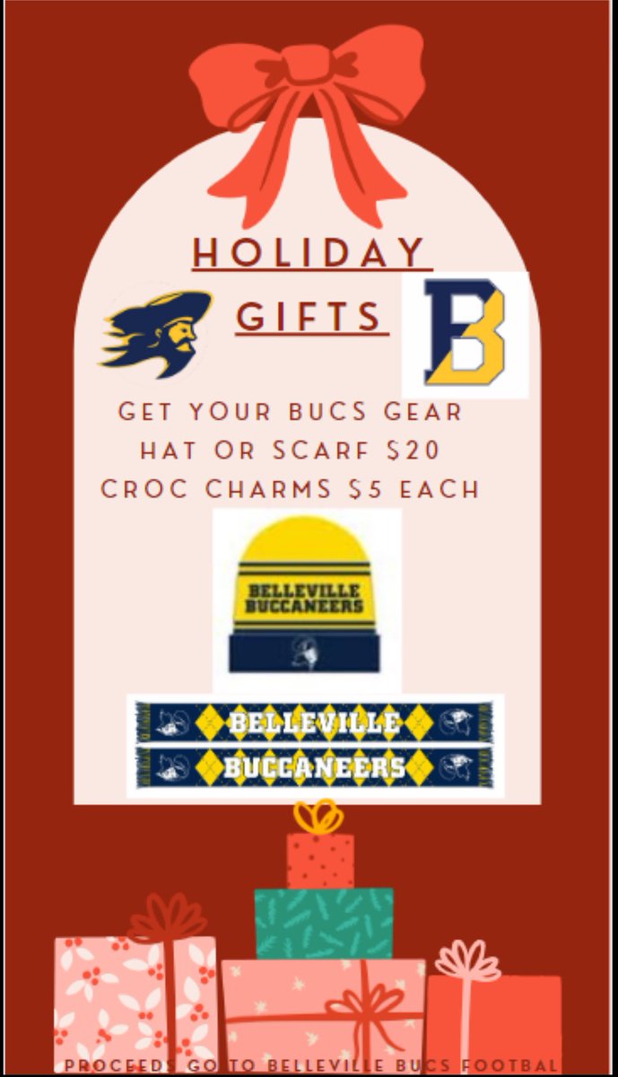 Santa need some Bucs gear???  I can help!! 
<a href="/belleville_bucs/">BELLEVILLEATHLETICS</a> <a href="/BucsFacility/">Belleville Indoor Training Facility</a> <a href="/belleville_ps/">BellevillePS</a>