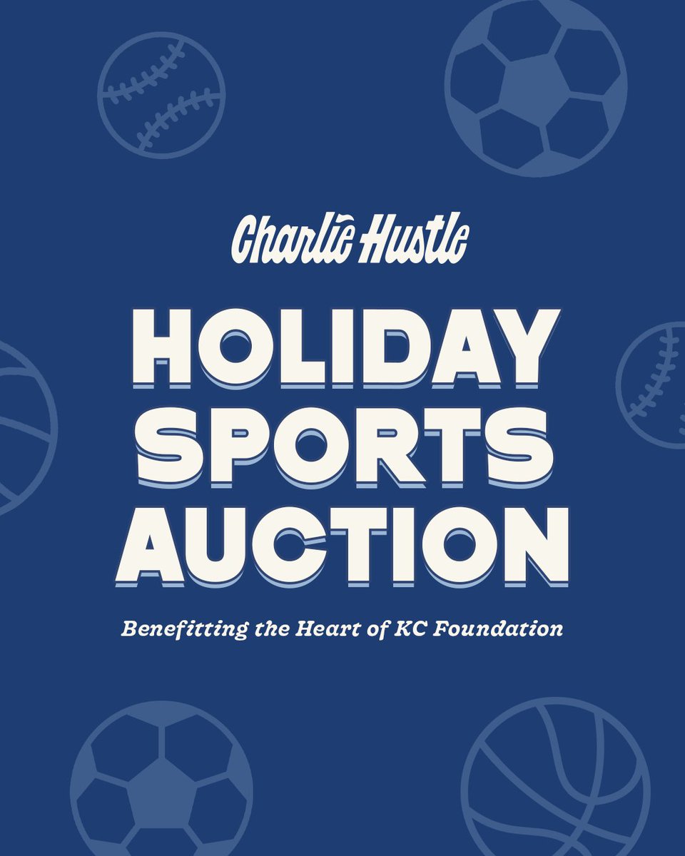 CharlieHustleCo's tweet photo. We're celebrating Giving Tuesday by launching our Charlie Hustle Holiday Sports Auction! Proceeds raised from this online auction will benefit the Heart of KC Foundation. 💙
Enter now: https://t.co/wDRwTVGDA6
#GivingTuesday x #HeartOfKC https://t.co/KAFbpRMdzK